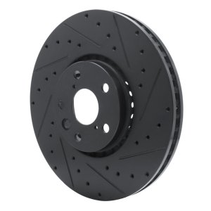 Lexus IS350 Brake Rotor (1) - Right Front - R1 Concepts - Drilled & Slotted - Black - `06-`20